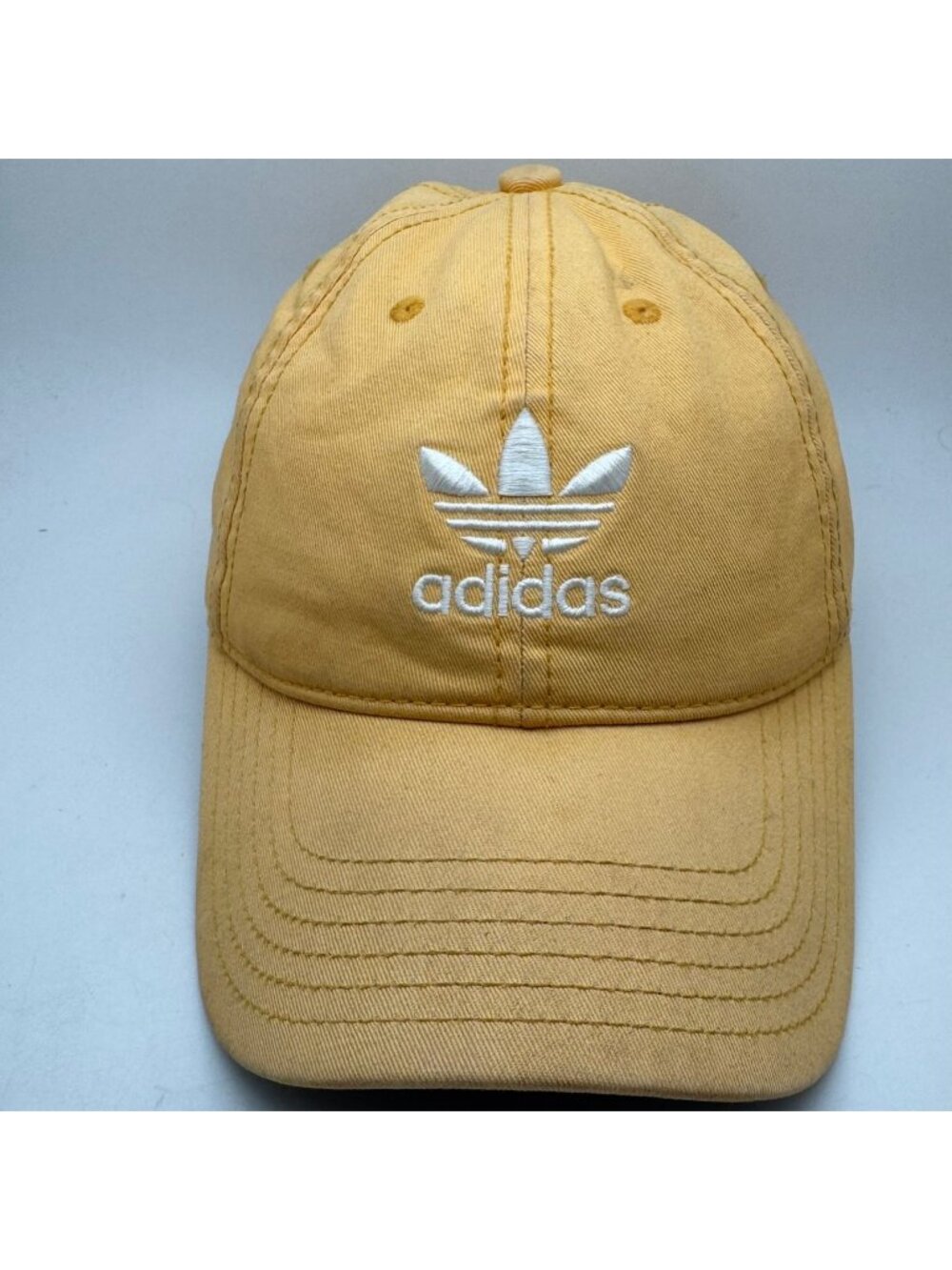 Adidas Originals Trefoil Dad Hat Baseball Cap Adjustable Strapback Yellow Gold